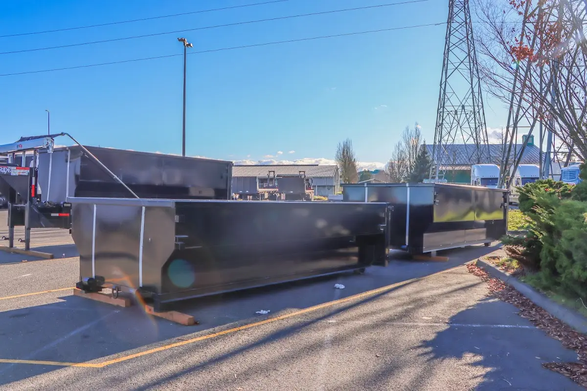 Roll-off dumpster ready for waste disposal at job site for Roll Off Dumpster Rental in Worcester